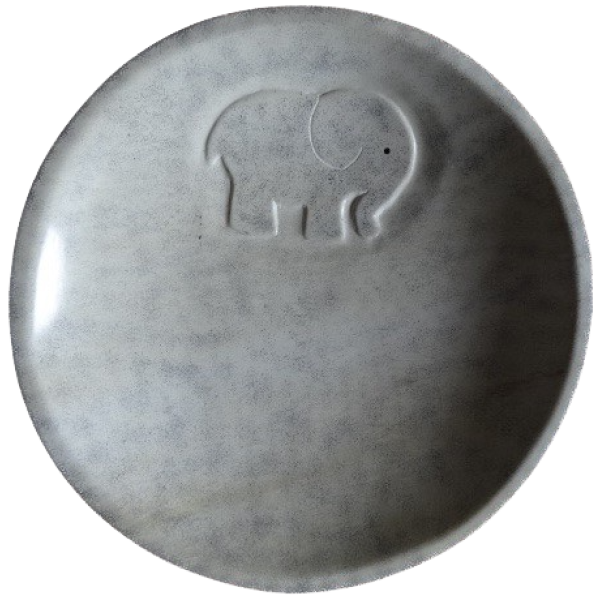 Bowl Embossed Elephant Sponged Grey