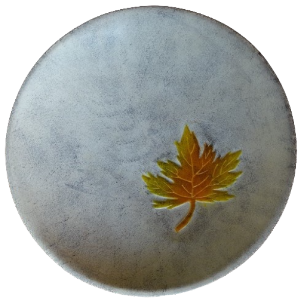 Bowl Embossed Maple Leaf Sponged Grey