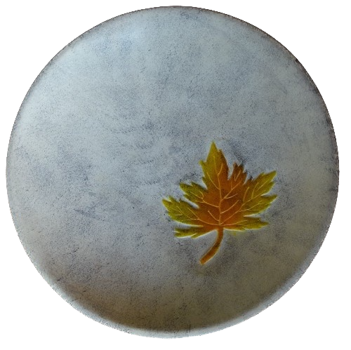 Bowl Embossed Maple Leaf Sponged Grey