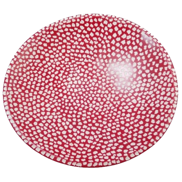 Bowl Irregular Dots Red