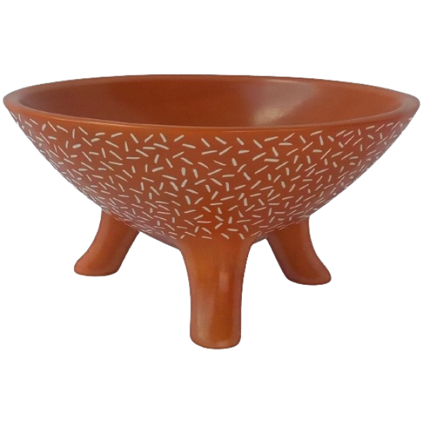 Bowl With Three Legs Sticks Orange