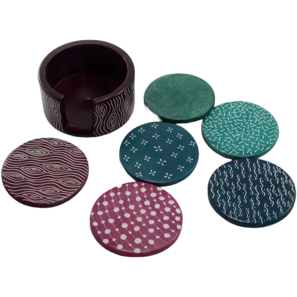 Coasters Round Assorted Colors & Patterns
