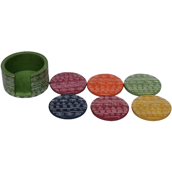 Coasters Round Jolly Assorted Colors