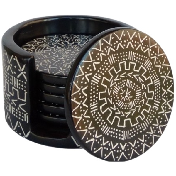 Coasters Round Mali Black