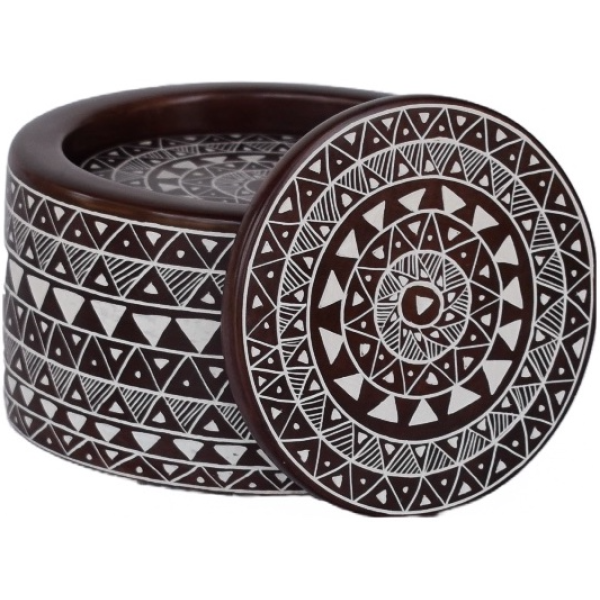 Coasters Round Samburu Chocolate Brown