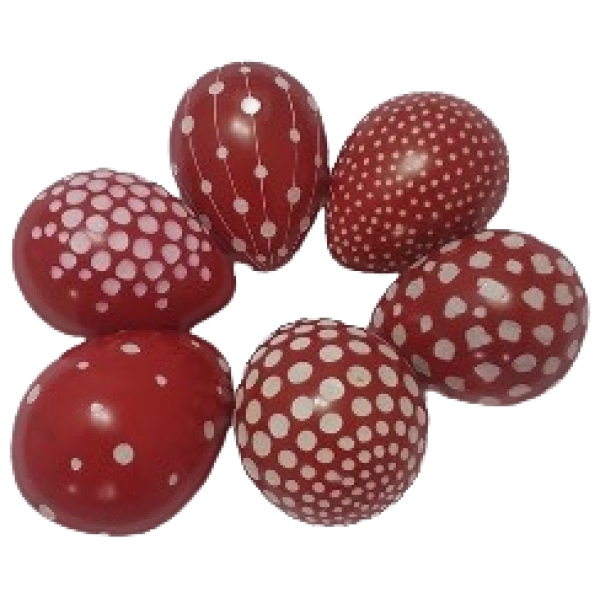 Eggs Dotted Line Red Assorted