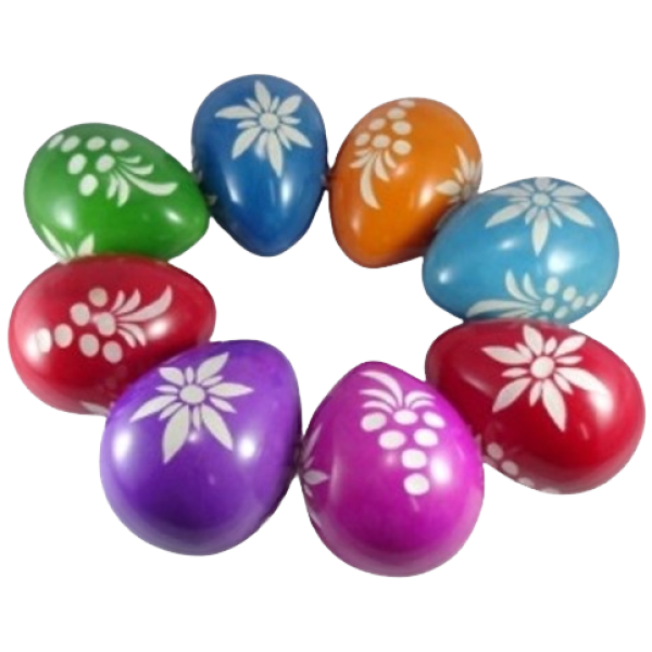 Eggs Etched Flower Line Bright Colors Assorted