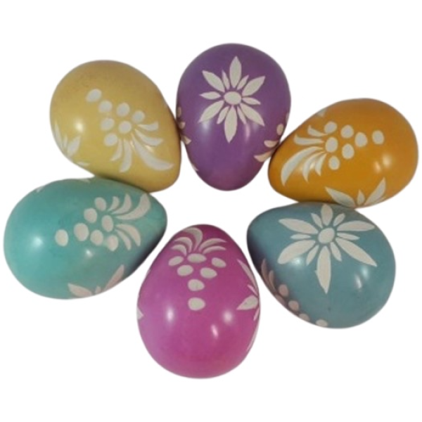 Eggs Etched Flower Line Pastel Colors Assorted