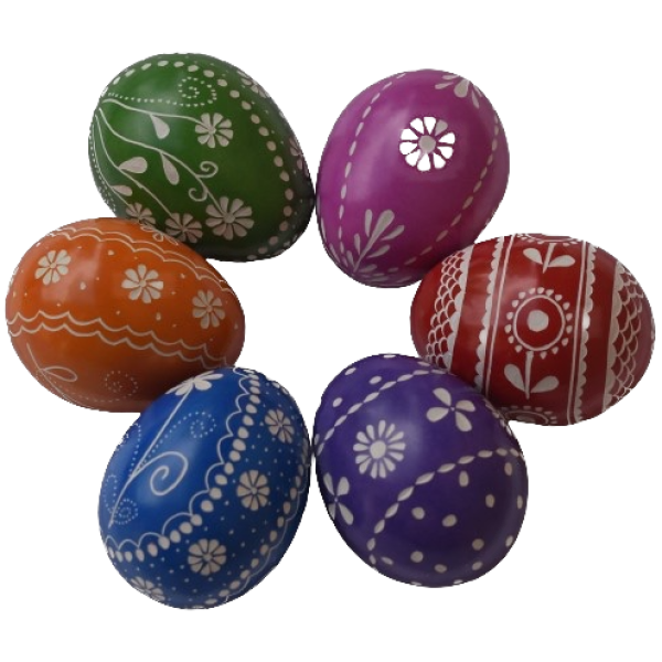 Eggs Outlined Flower Line Bright Colors Assorted