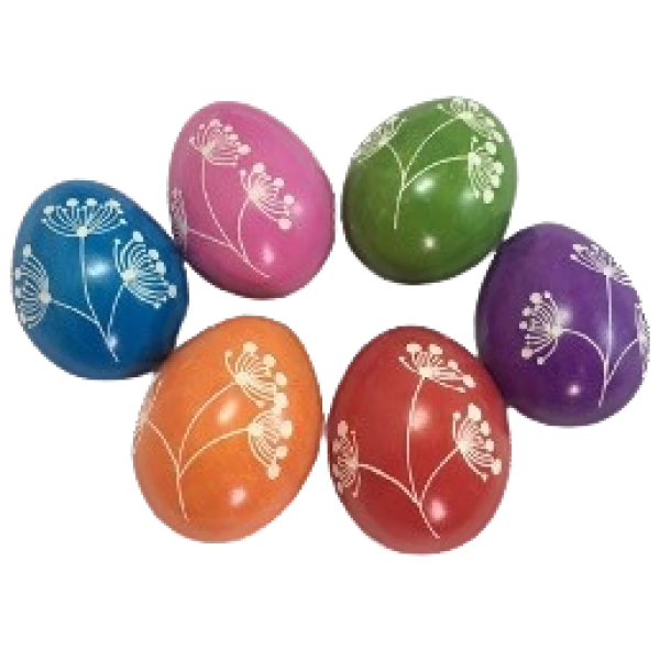 Eggs Spring Flowers Bright Colors Assorted