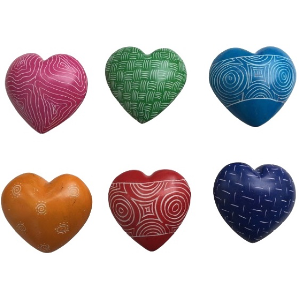 Hearts Flat Bright Colors Assorted Patterns
