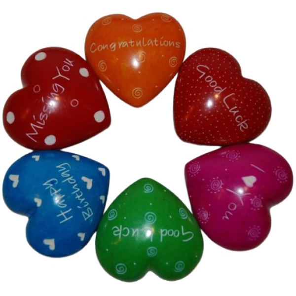 Hearts Flat Bright Colors Assorted Patterns & Messages