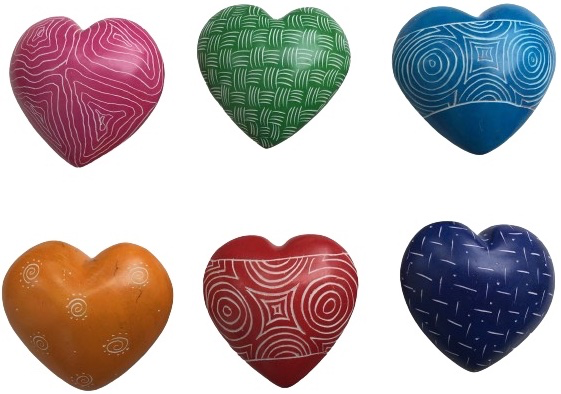 Hearts Flat Bright Colors Assorted Patterns