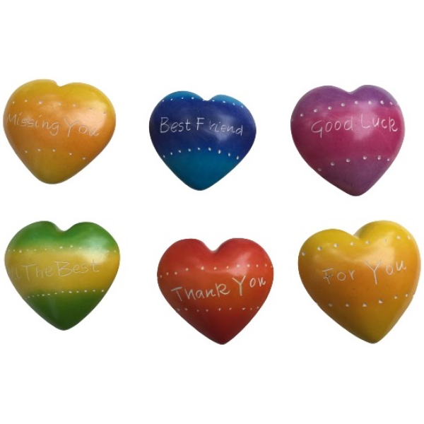 Hearts Flat Rainbow Colors Assorted Patterns & Messages