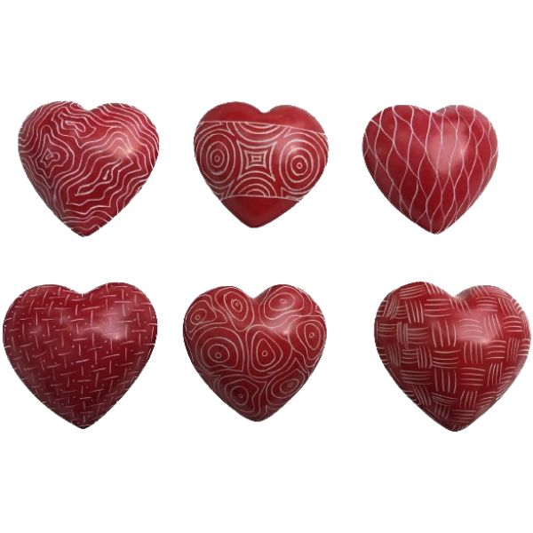 Hearts Flat Red Assorted Patterns
