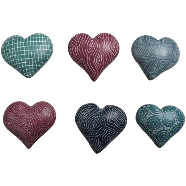 Hearts Flat Tonal Colors Assorted Patterns