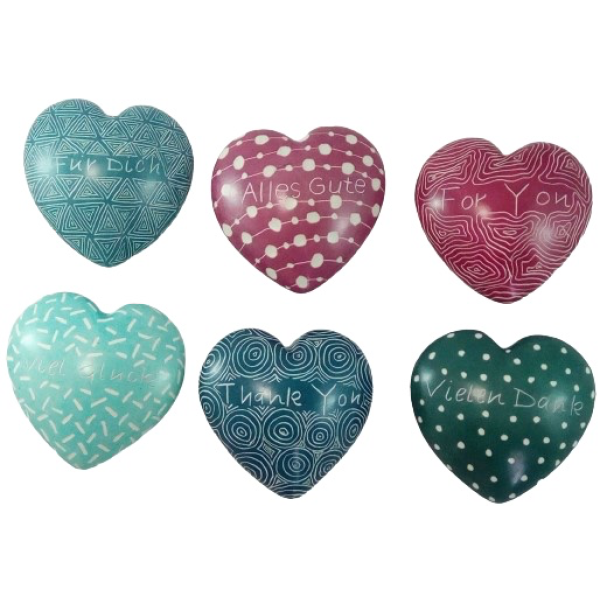 Hearts Flat Tonal Colors Assorted Patterns & Messages