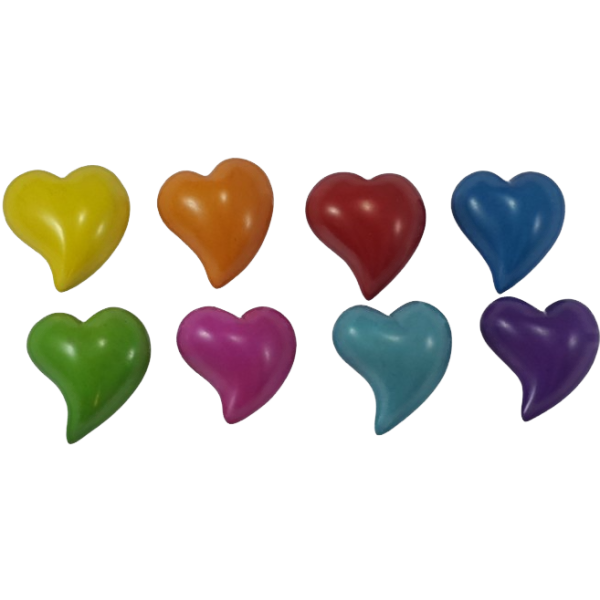 Hearts Round Arc Assorted Solid Colors