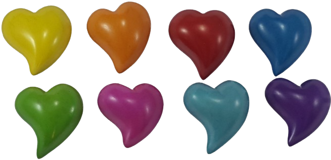 Hearts Round Arc Assorted Solid Colors