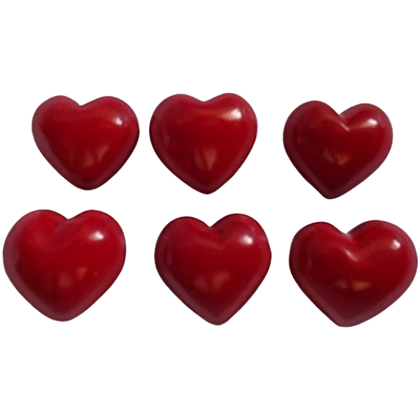 Hearts Round Red