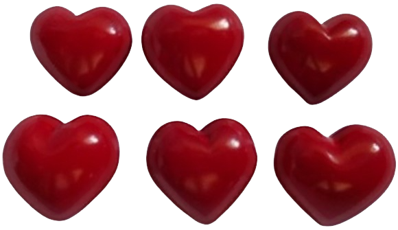Hearts Round Red