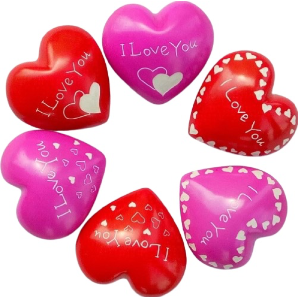 Hearts Valentine Bright Colors Assorted Patterns & Messages