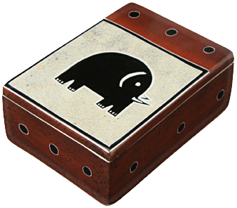 Jewellery Box Rectangle Elephant Multicolor