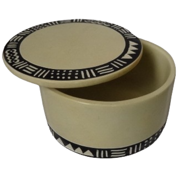 Jewellery Box Round Bogolan Belt Natural