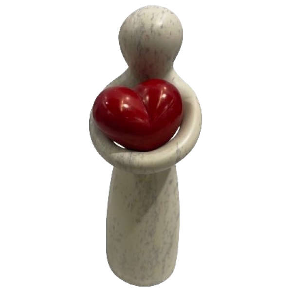 Lady Holding a Red Heart