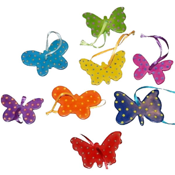 Ornaments Butterflies Flat Assorted Colors