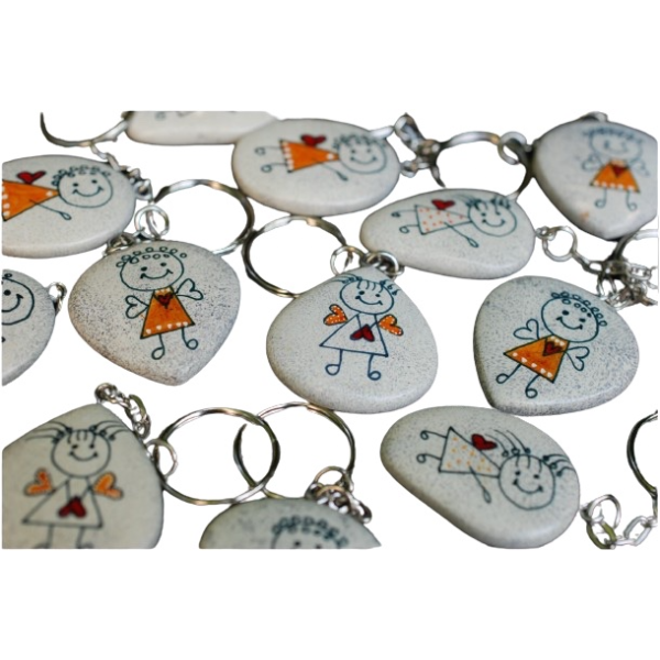 Pebbles Key Holders Angel Rust Assorted