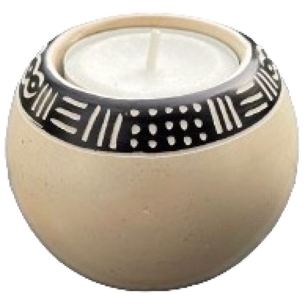 Tealight Holder Ball Bogolan Belt Natural