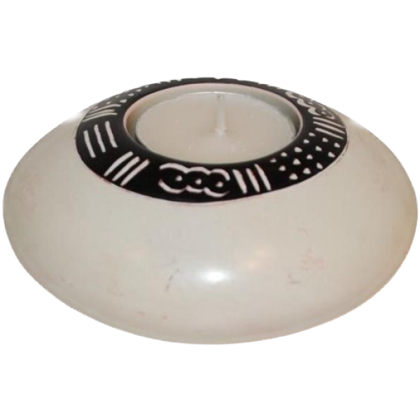 Tealight Holder Disc Bogolan Belt Natural