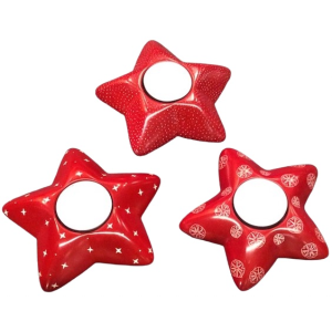 Tealight Holder Retro Stars